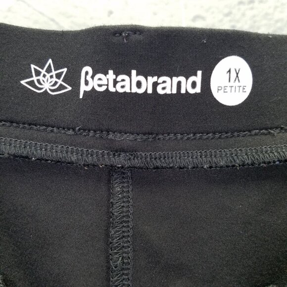 Betabrand Classic Dress Pant Yoga Petite 1X XL Bootcut Black Pull On Faux Pocket - Picture 10 of 15